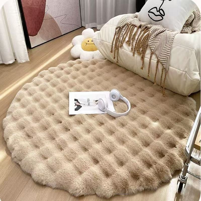 Round Textured Plush Area Rug Stornfield