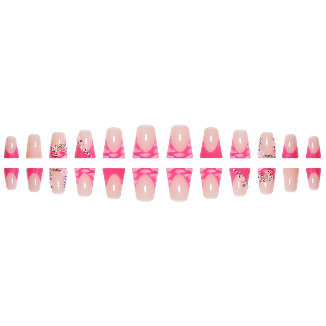 Artistic Press-On Nail Extensions with Rhinestone Accents Stornfield
