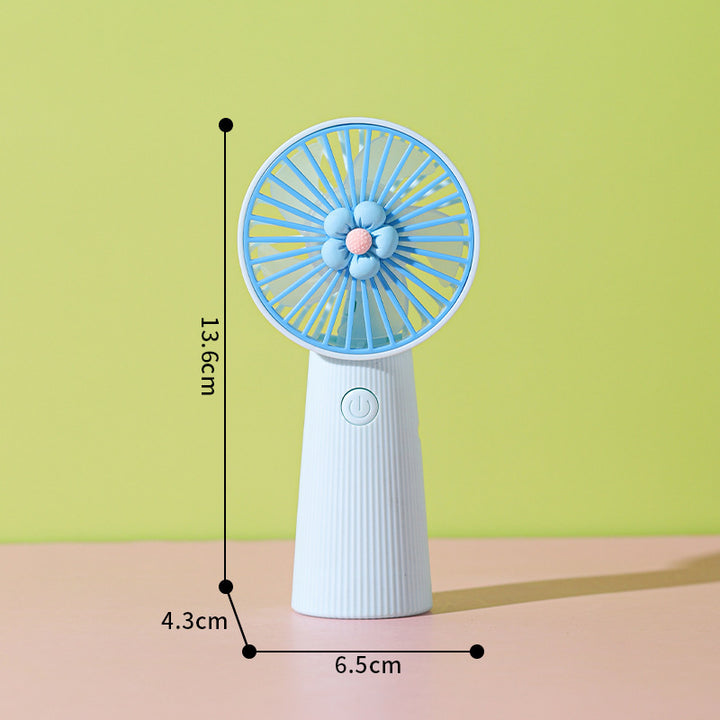 Women's Portable Mini Hand Fan with Floral Pattern Stornfield
