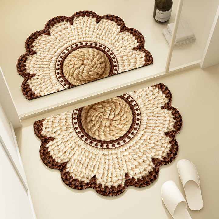 Bear-Shaped Plush Bath Mat for Bathroom
