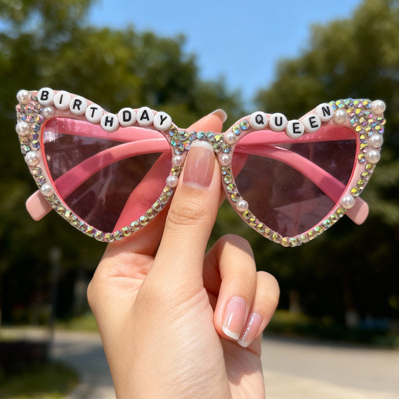 Decorative Rhinestone-Embellished Heart Sunglasses Stornfield
