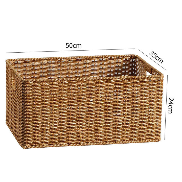 Handwoven Rectangular Storage Bin with Cutout Handles Stornfield