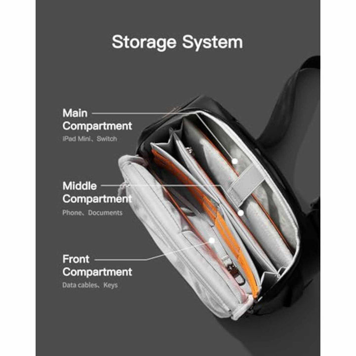 Versatile shoulder bag with individual compartment system Stornfield