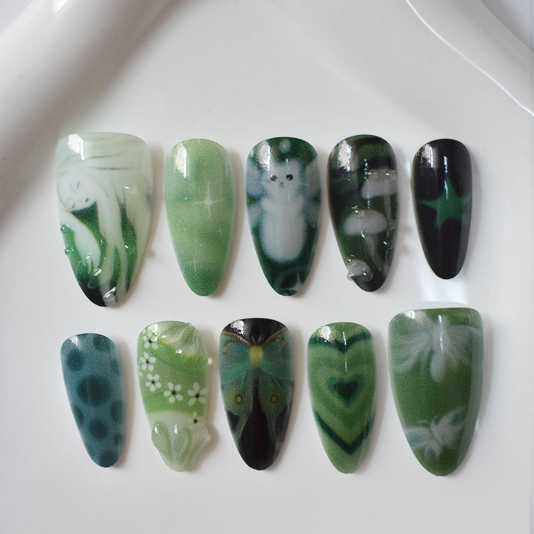 Artistic 3D Sea-Inspired Press-On Nail Art Stornfield