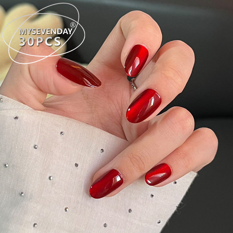 Glossy Red Press-On Nail Set Stornfield