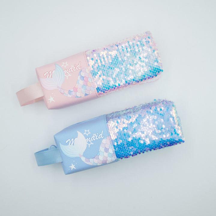 Mermaid-Themed Glitter Pencil Case