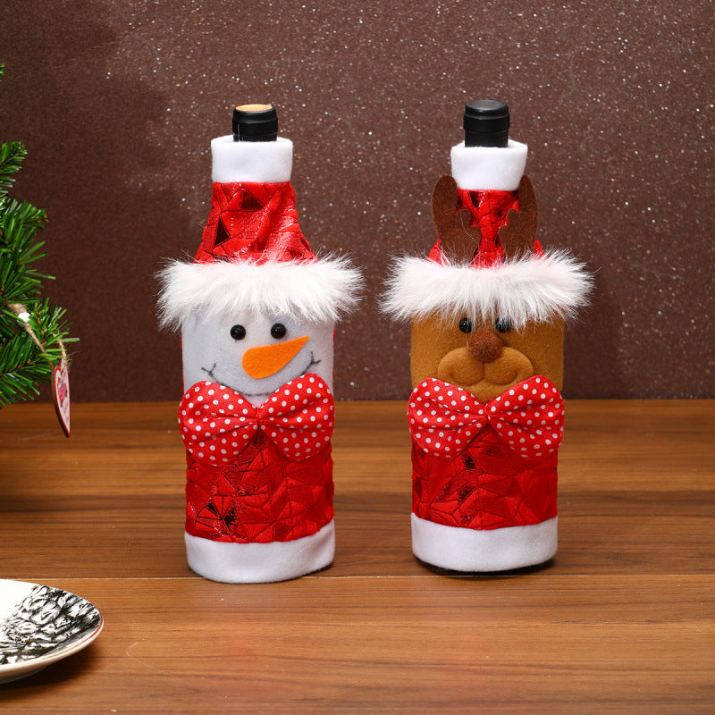 Decorative wine bottle cover in Santa Claus design Stornfield