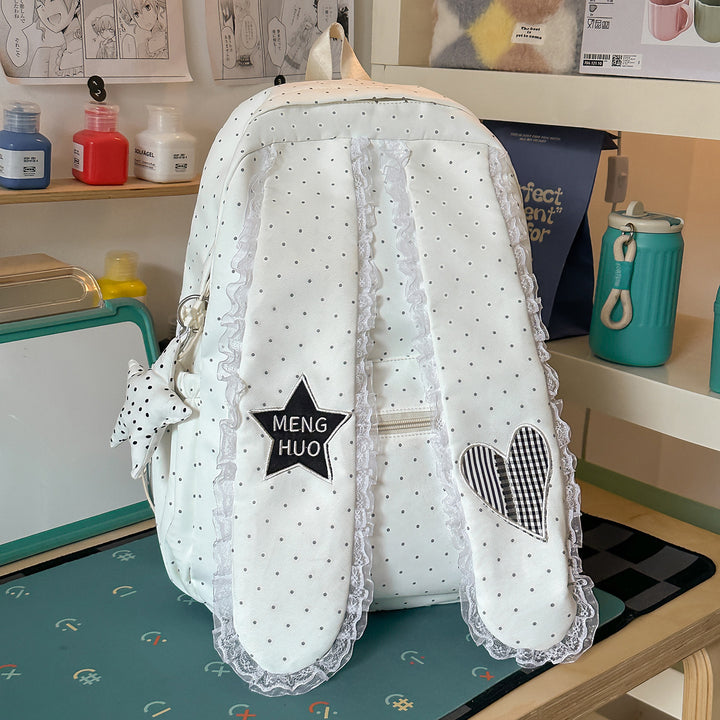 Cute Bunny-Ear Design Embellished Backpack Stornfield