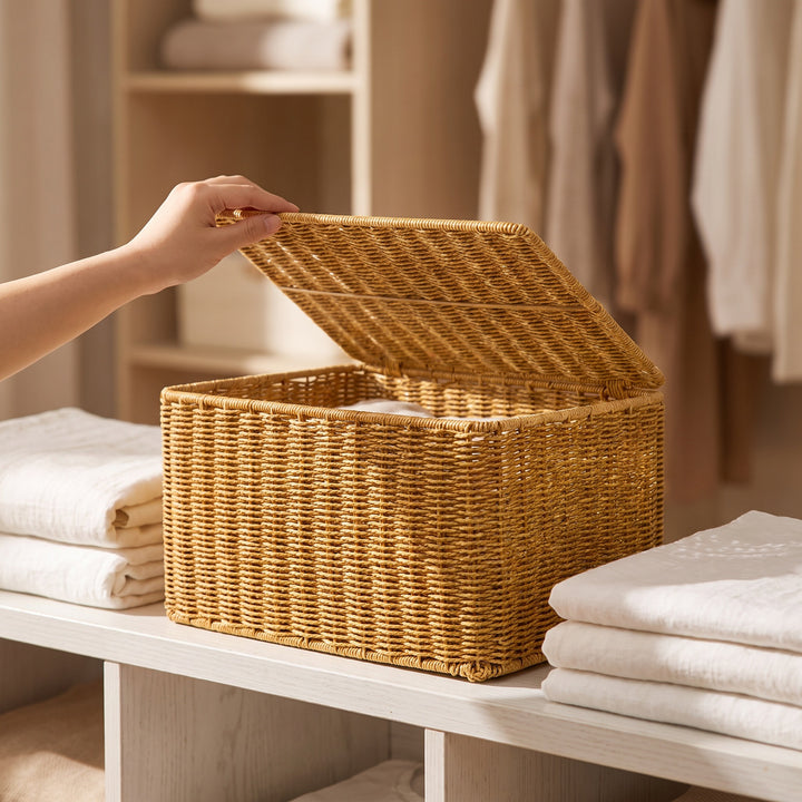 Woven Storage Chest with Lid Stornfield