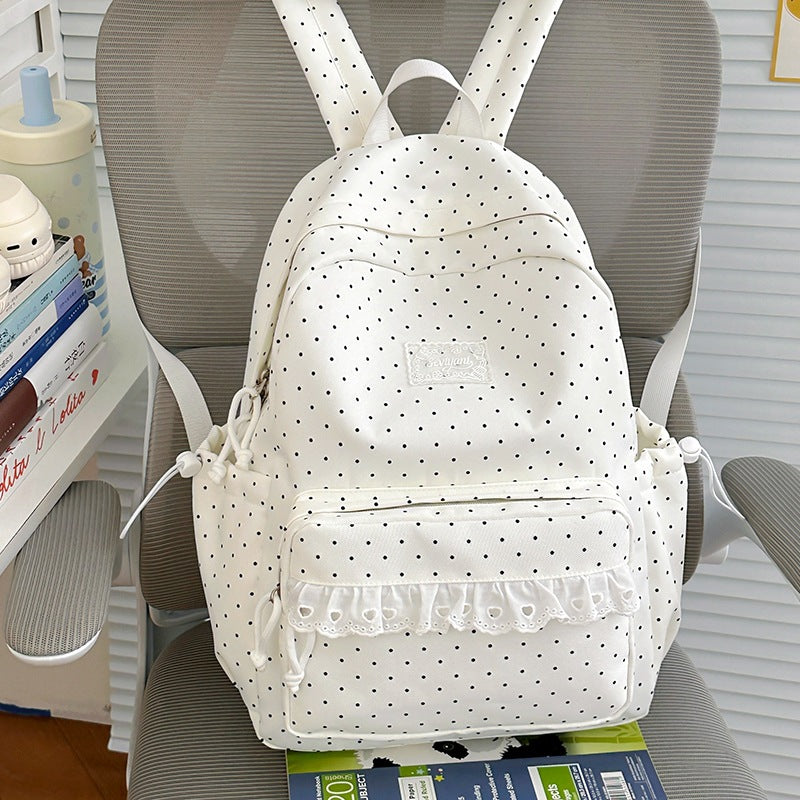 Playful Polka Dot Printed Backpack Stornfield