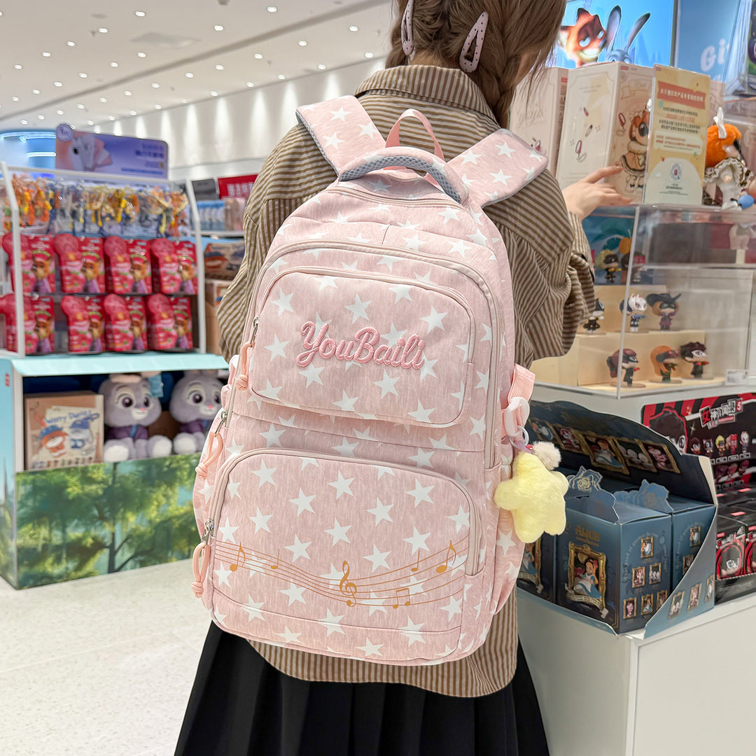 Star-Patterned Canvas Backpack Stornfield