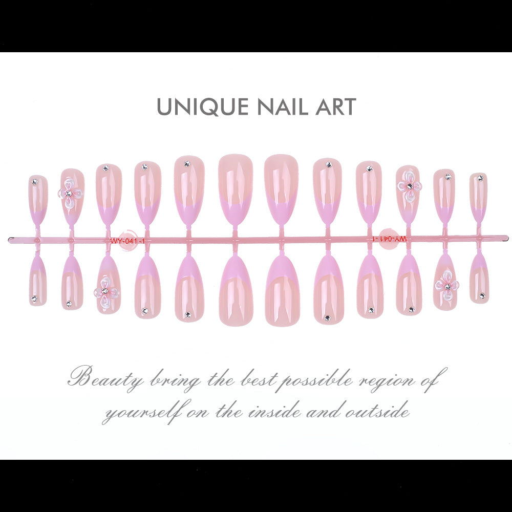 Elegant Floral-Accent Press-On Nail Set Stornfield
