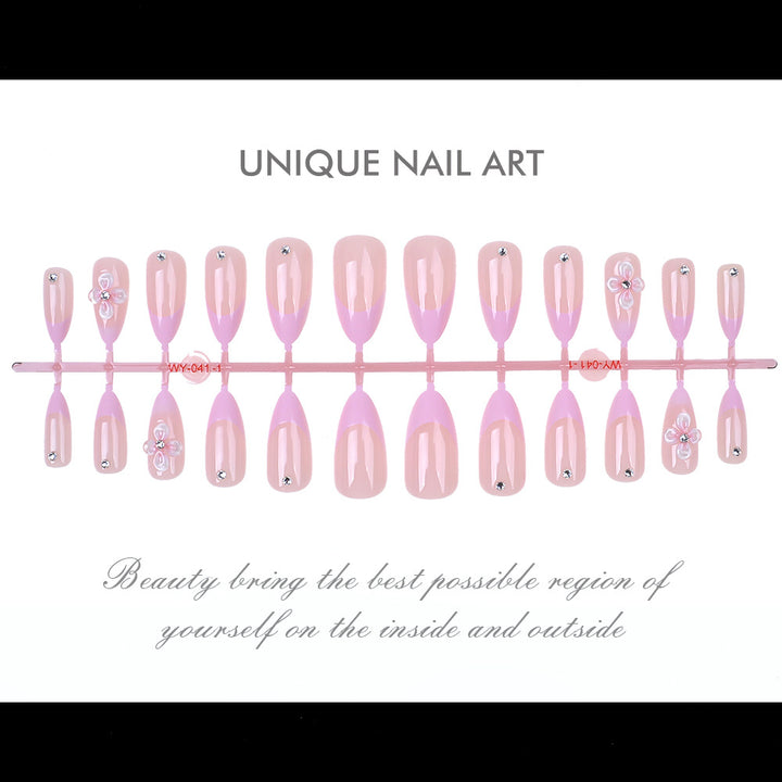 Elegant Floral-Accent Press-On Nail Set Stornfield