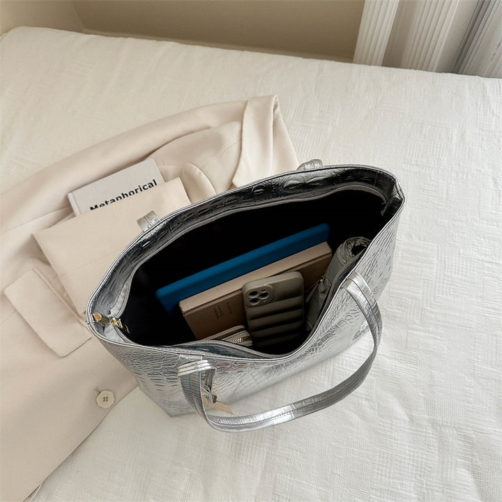 Textured Faux Leather Tote