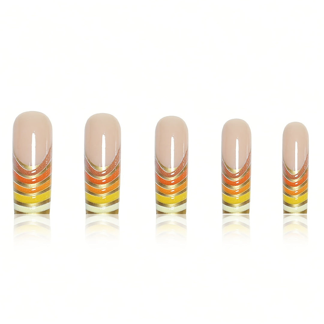 Striped Acrylic Nail Extensions Stornfield