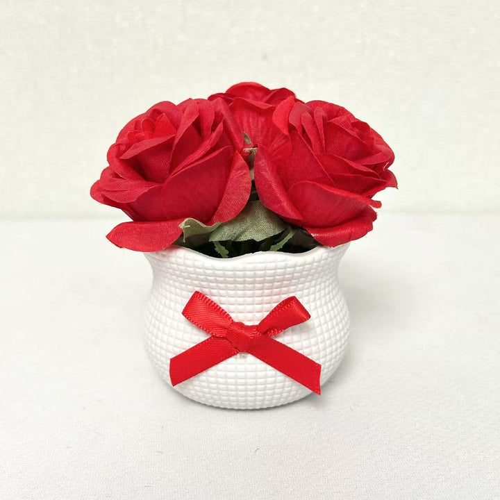 Decorative Faux Rose Plant Arrangement for Home Decor