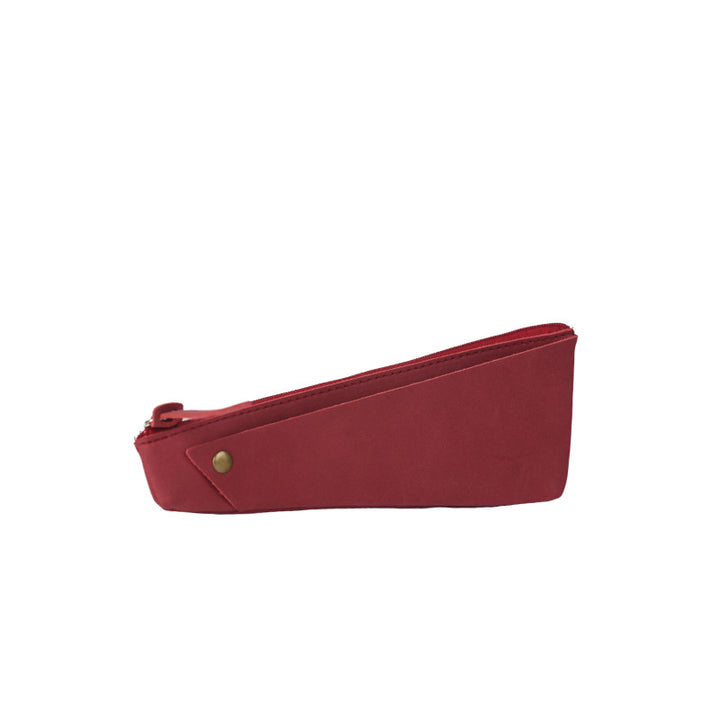 Triangular Leather Pencil Case