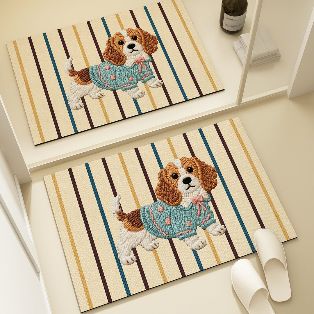 Bear-Shaped Plush Bath Mat for Bathroom