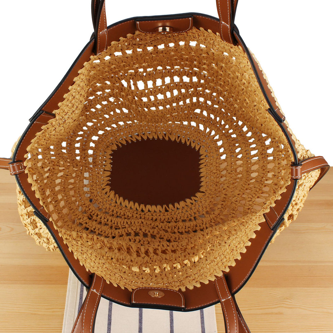 Handbag with Fine Weave and High-Quality Leather Accents Stornfield