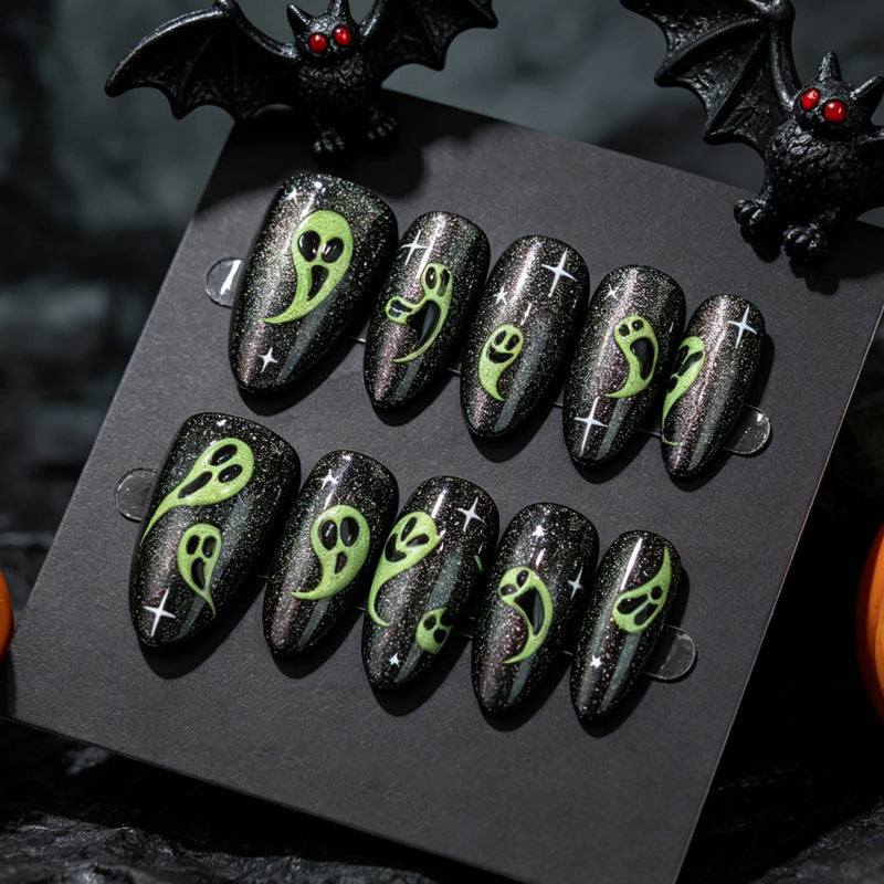 Spooky-Themed Press-On Nail Art