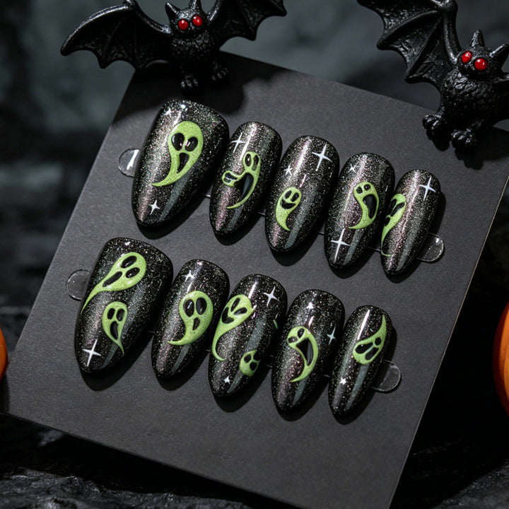 Spooky-Themed Press-On Nail Art