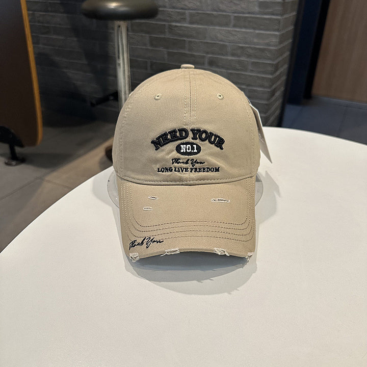 Men's Distressed Cotton Embroidered Baseball Cap Stornfield