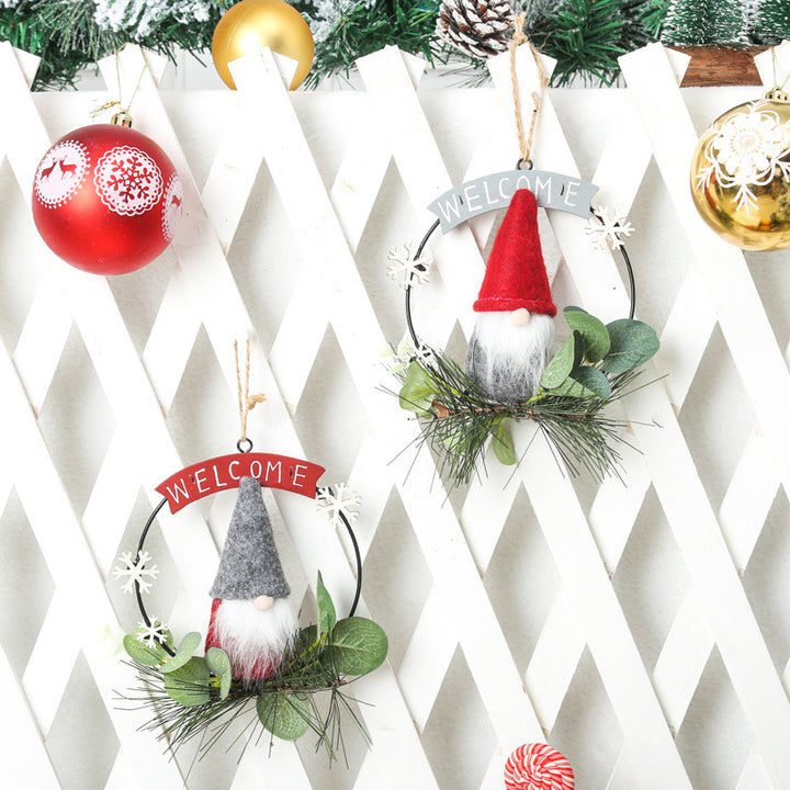 Decorative Christmas wreath with gnome motif Stornfield