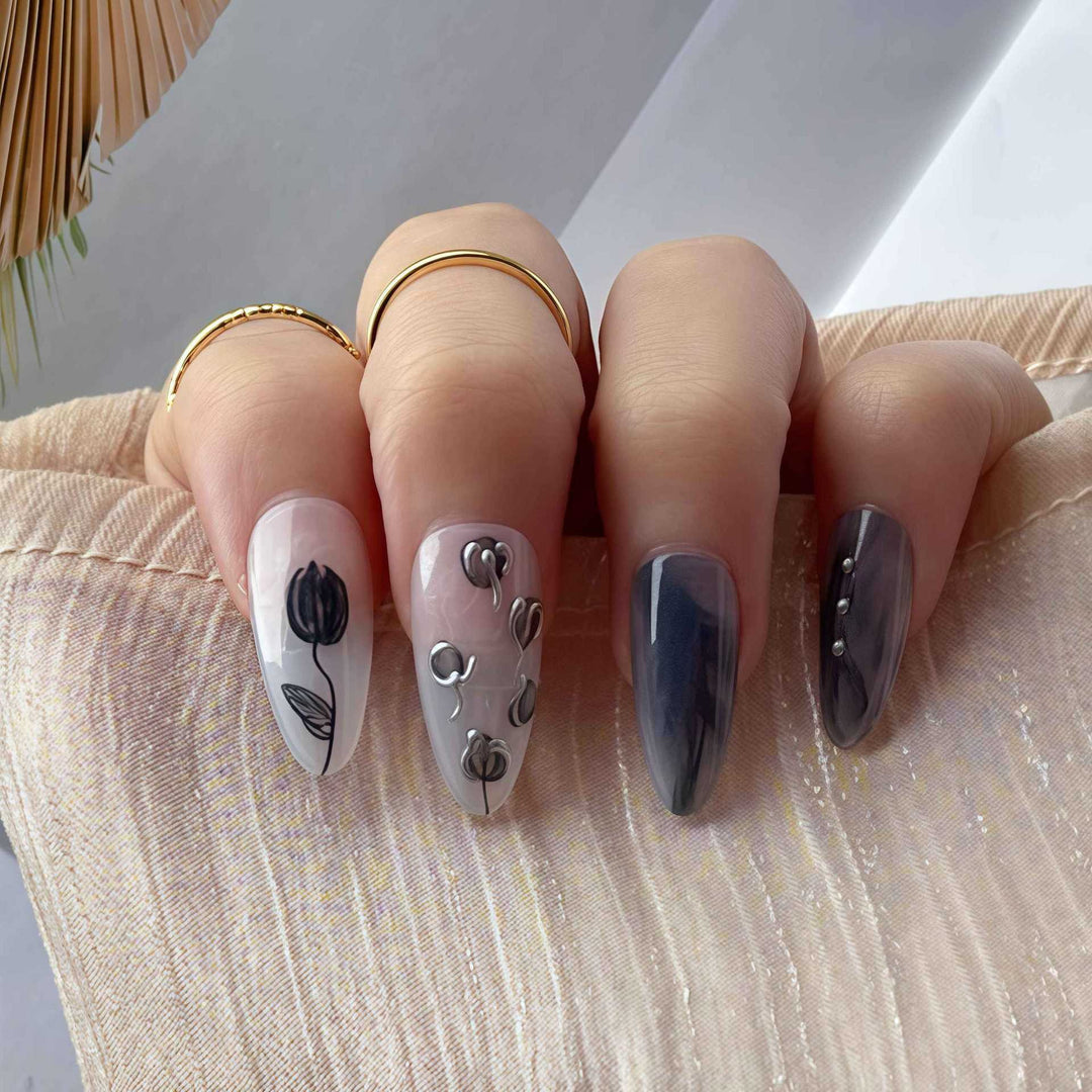 Artistic Stiletto Press-On Nail Design Stornfield