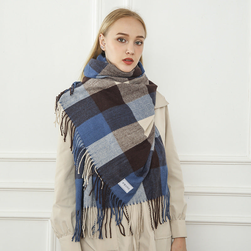 Women large, checkered scarf Stornfield