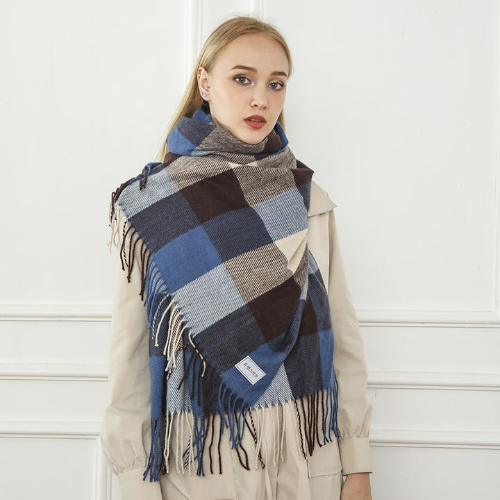 Women large, checkered scarf Stornfield