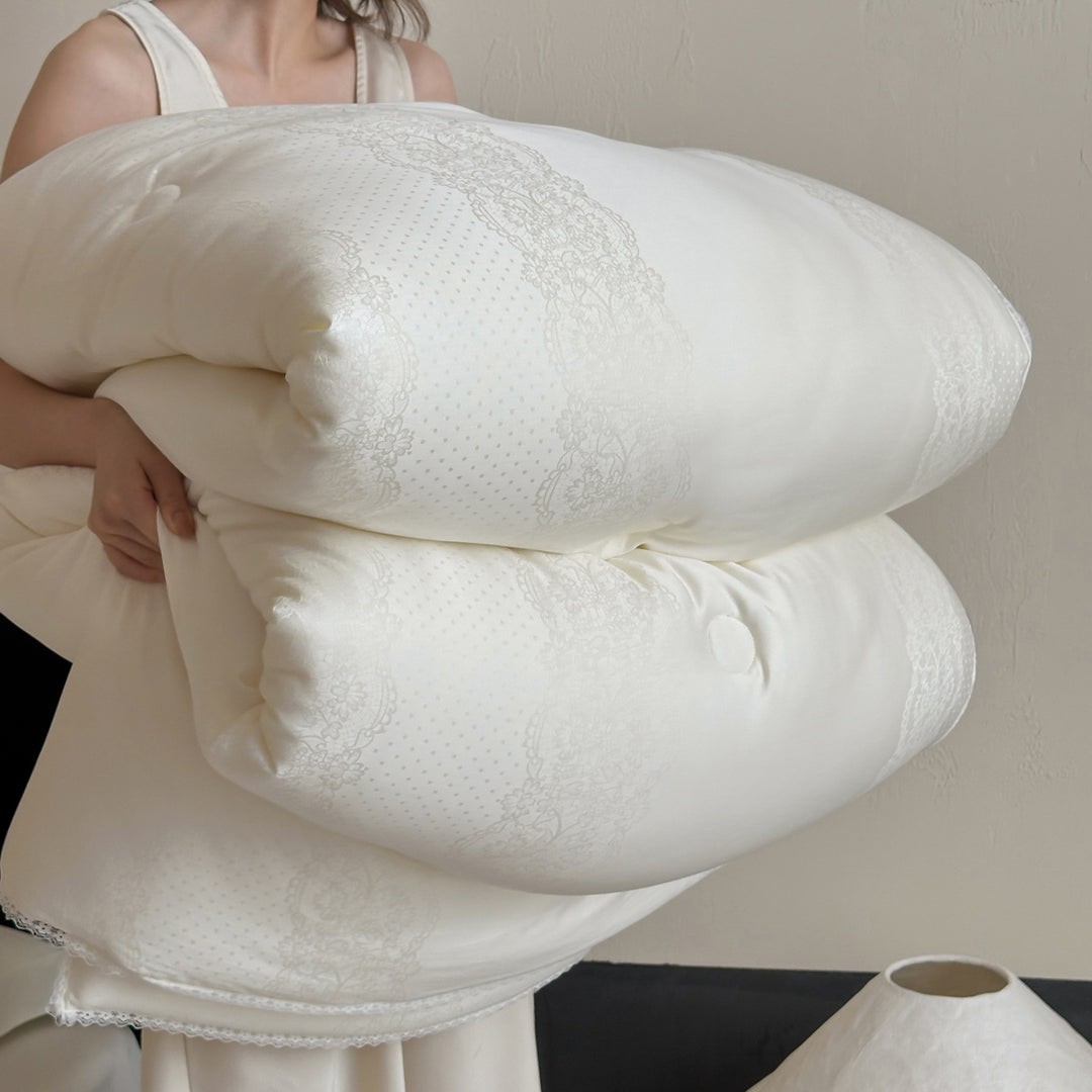 Luxury Quilted Lace Jacquard Comforter Duvet Insert