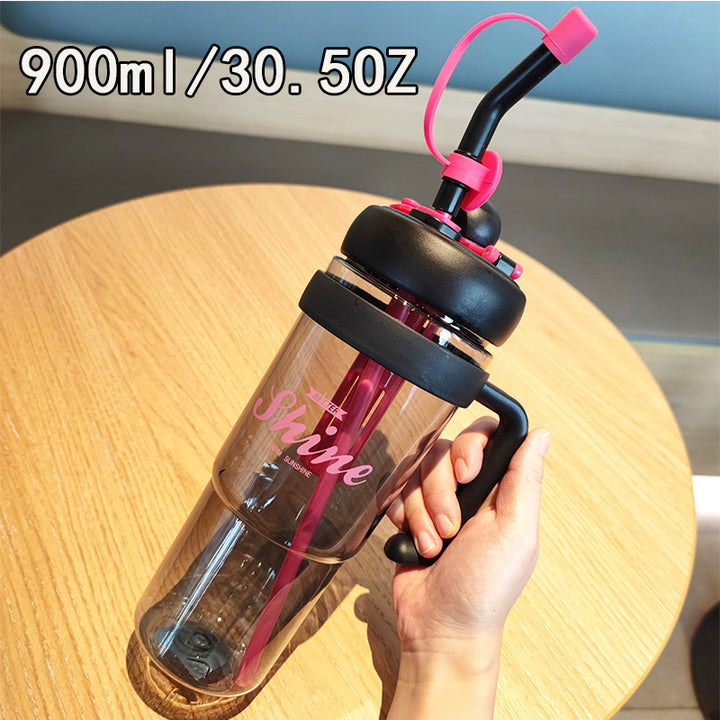 Women's practical drinking bottle with integrated straw Stornfield