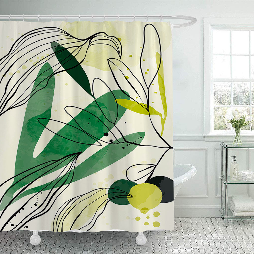 Abstract Botanical Print Shower Curtain Stornfield