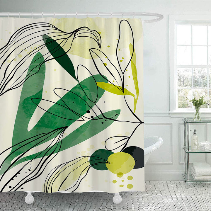 Abstract Botanical Print Shower Curtain Stornfield