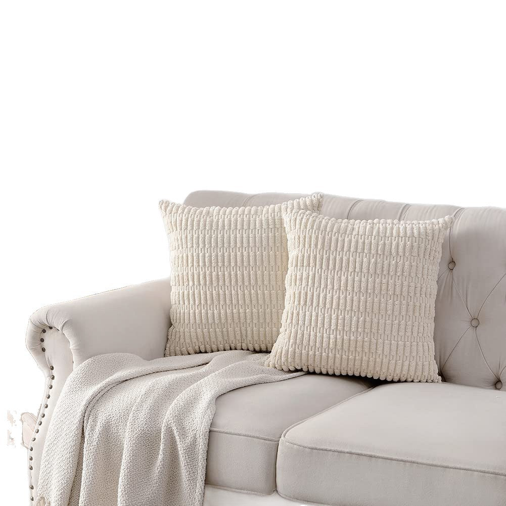 Textured Chenille Square Throw Pillow Cover with Hidden Zipper