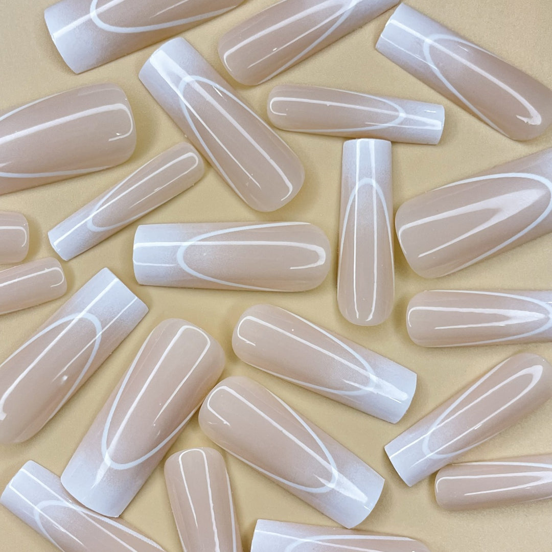 Elegant French Tip Long Nail Extensions Stornfield