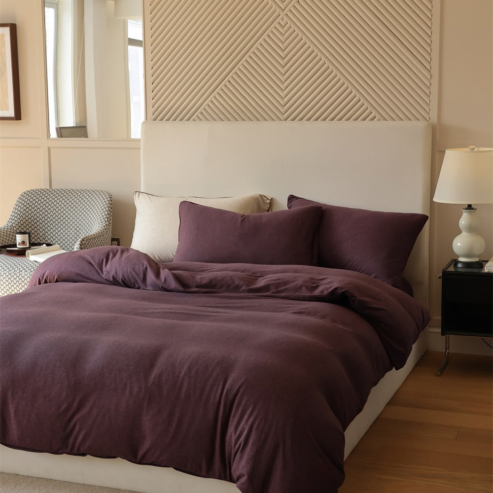 Luxury Brushed Cotton Duvet Cover Set with Envelope Closure and Matching Pillowcases