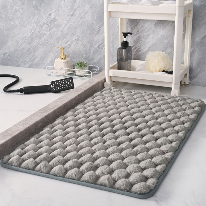 Plush Bubble-Textured Bath Mat