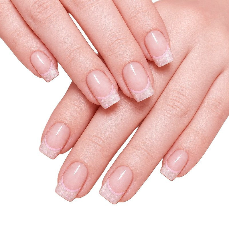 Elegant French Tip Acrylic Nail Set Stornfield