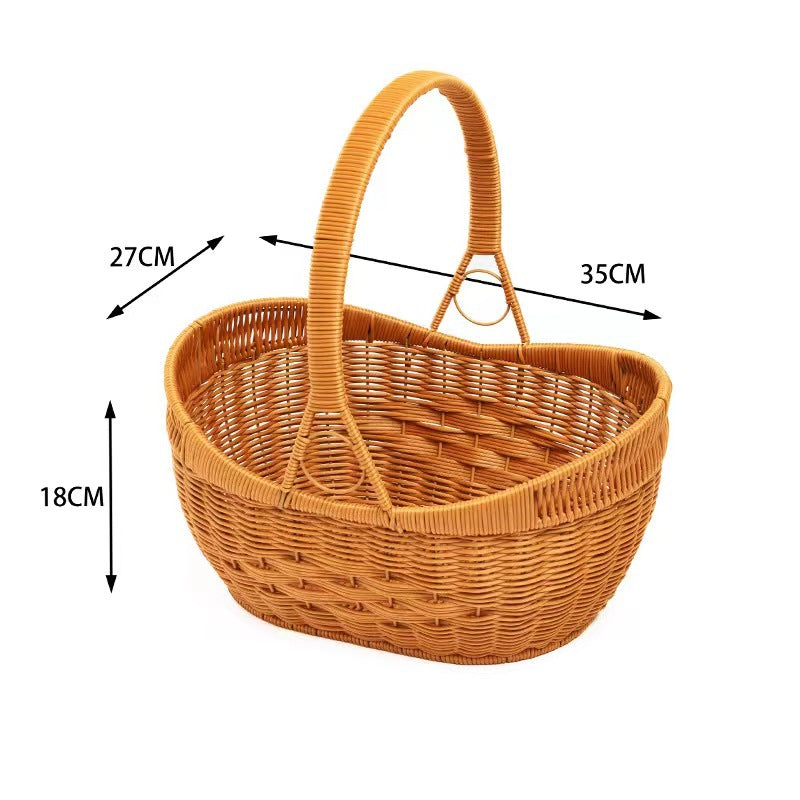 Ladies braided shopping basket with heart detail Stornfield