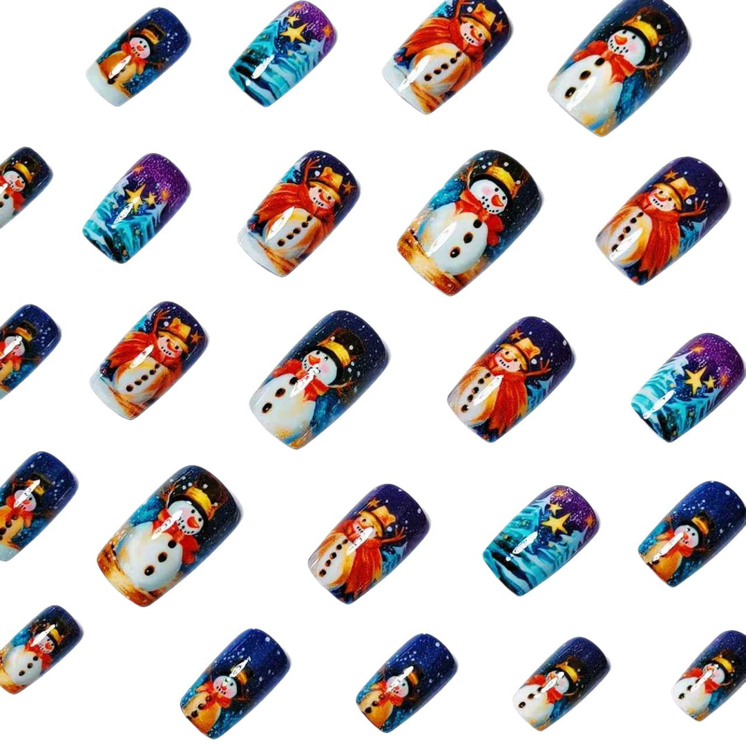 Artificial nails with cheerful snowman design Stornfield
