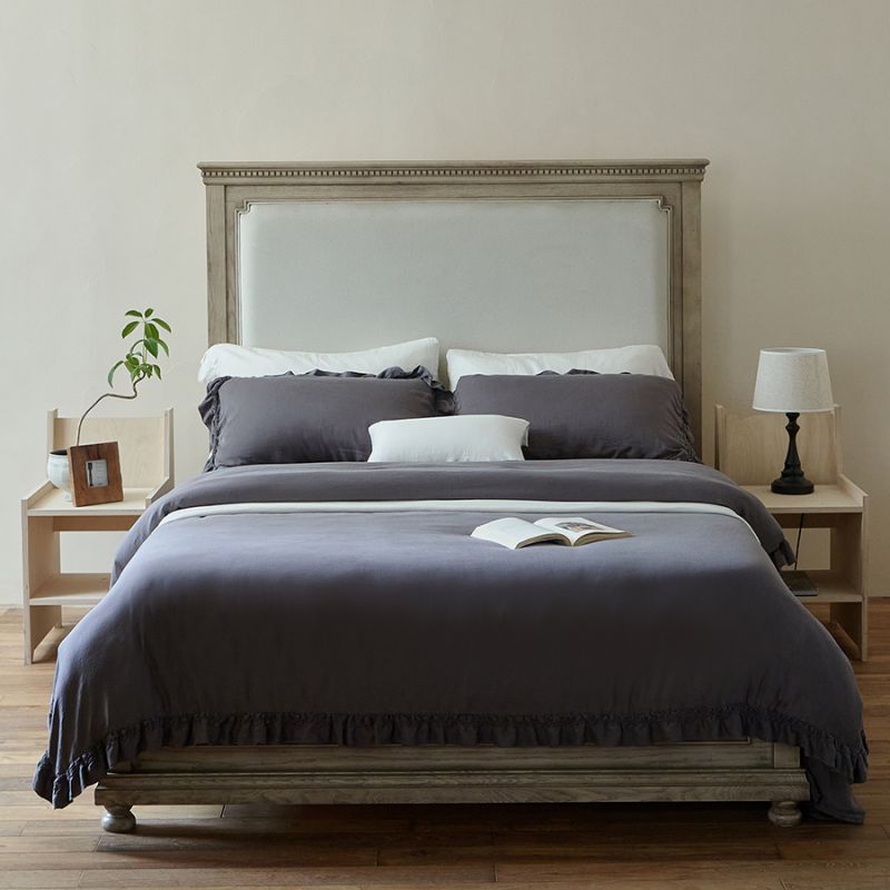Ruffled Washed Linen-Feel Duvet Cover Set with Pillow Shams & Bedskirt