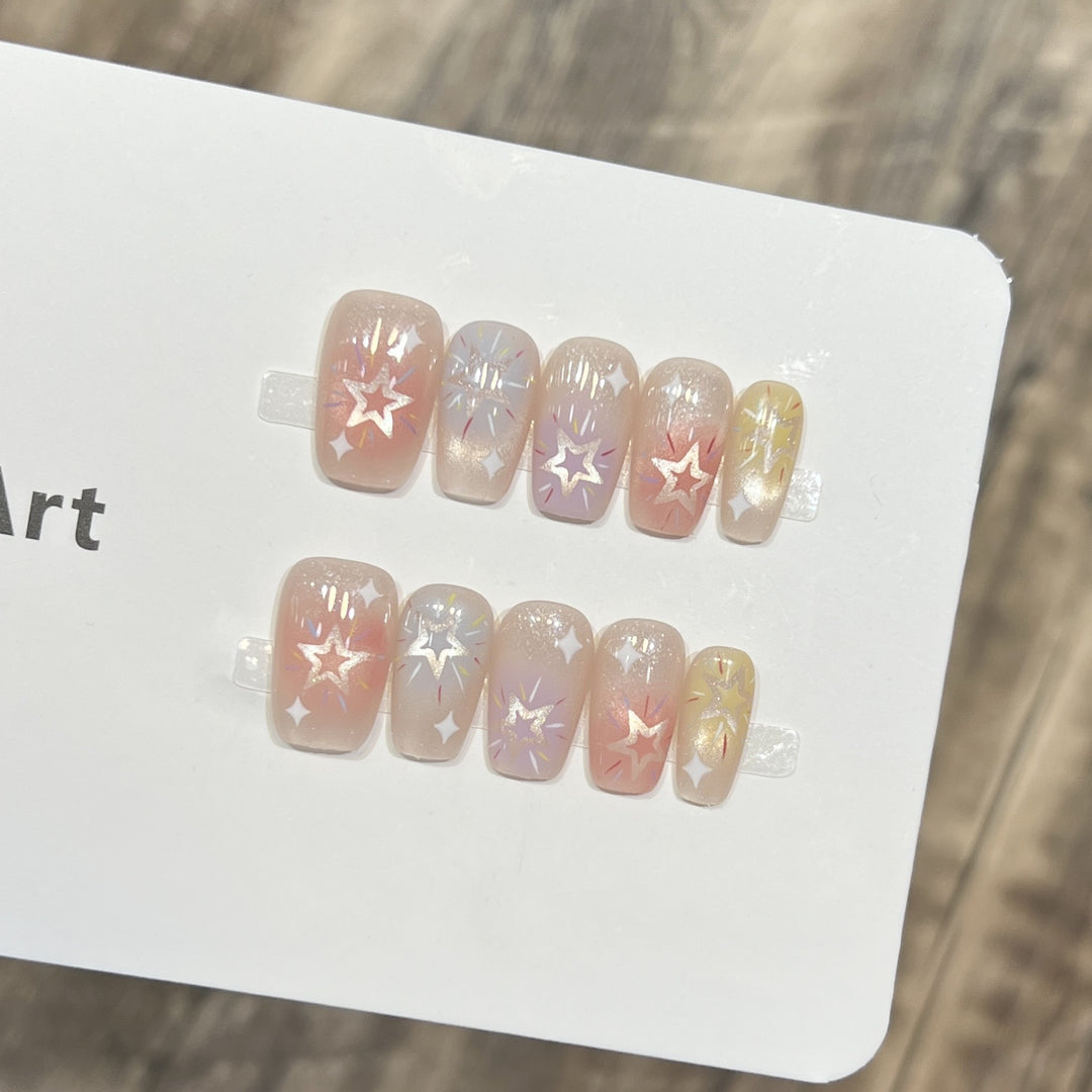 Starry Sky-Inspired Press-On Nail Art Set Stornfield