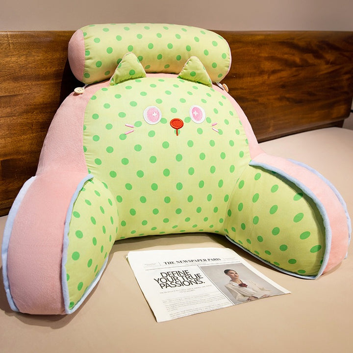 Plush back support cushion with cat design Stornfield