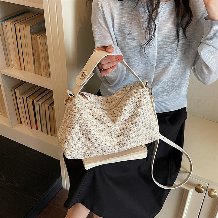 Elegant Straw Bag with Removable Shoulder Strap Stornfield