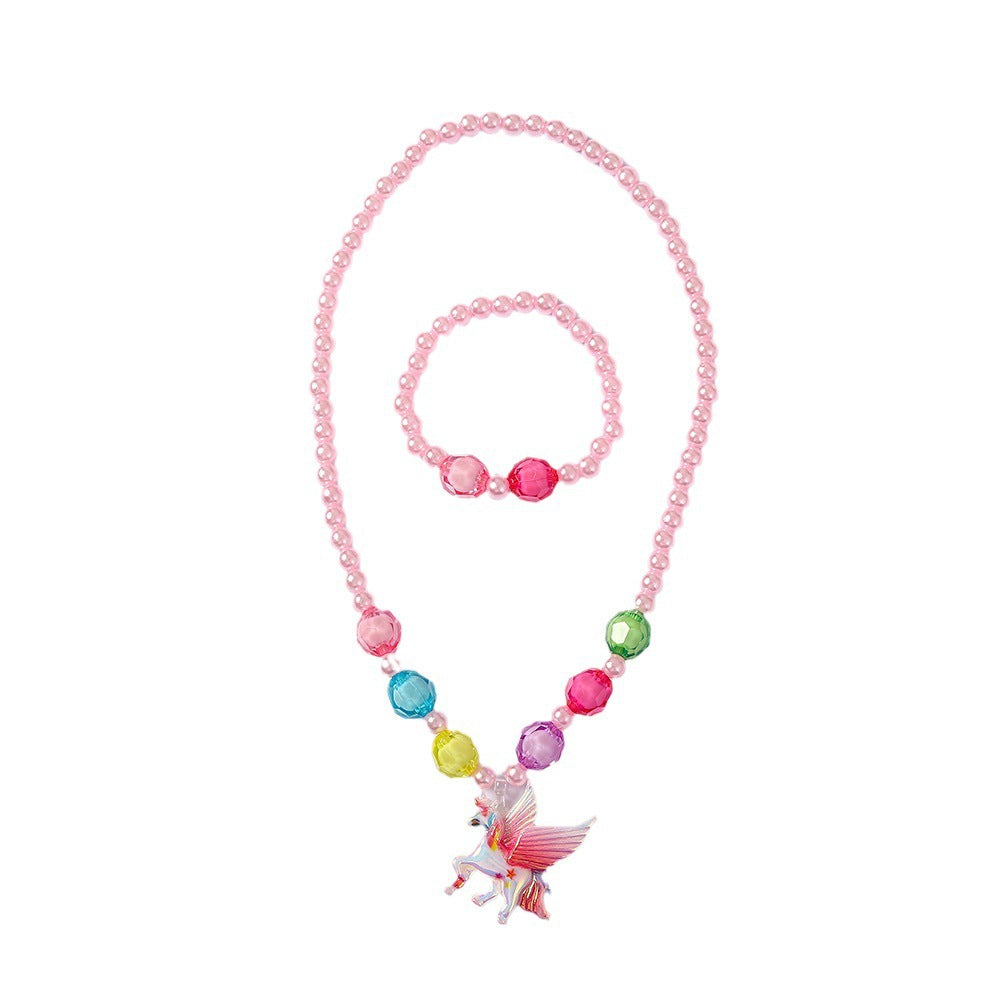 Playful jewelry set with unicorn pendant Stornfield