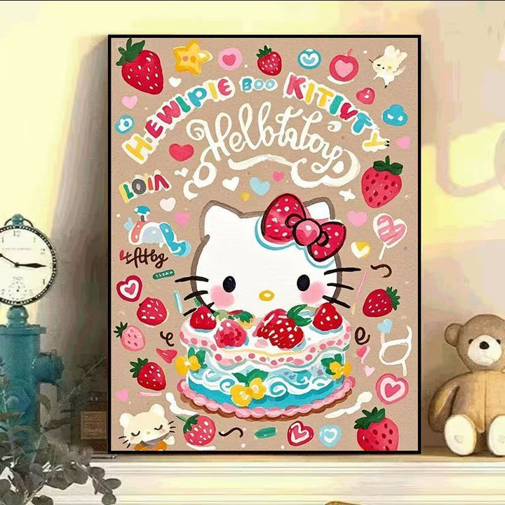 Whimsical Cat-Themed Canvas Art Print Stornfield