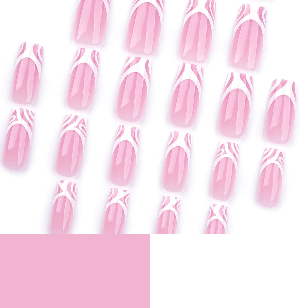 Artful nail extensions with translucent design and elegant lines Stornfield