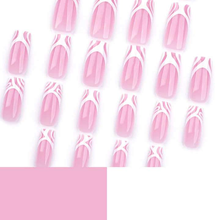 Artful nail extensions with translucent design and elegant lines Stornfield