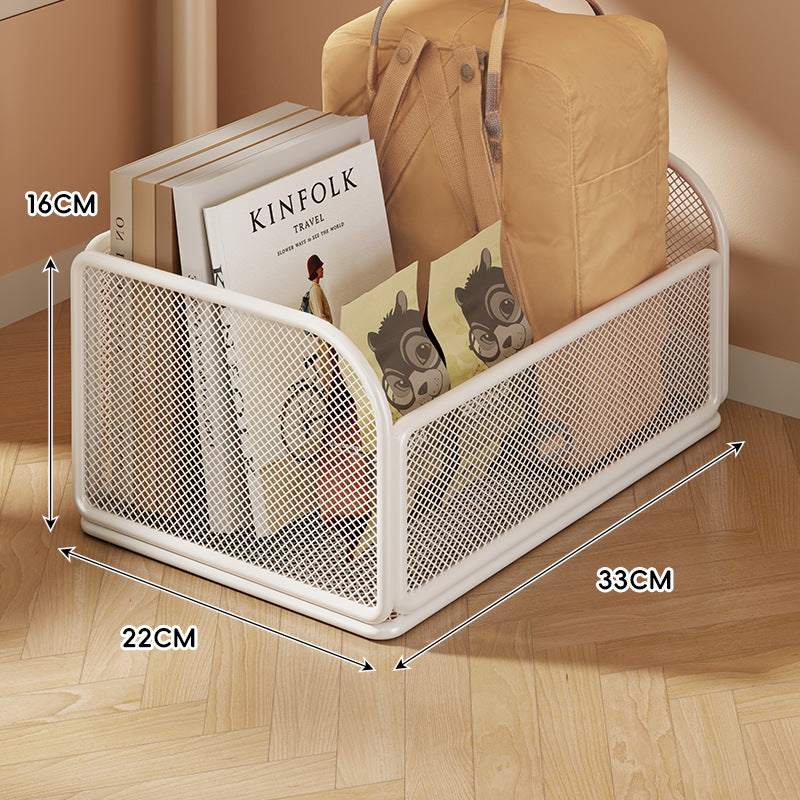 Mesh Rolling Storage Basket with Locking Swivel Casters and Ventilated Wire Frame
